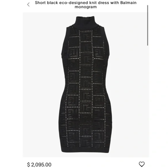 Black Balmain knit dress with monogram - Picture 1 of 8